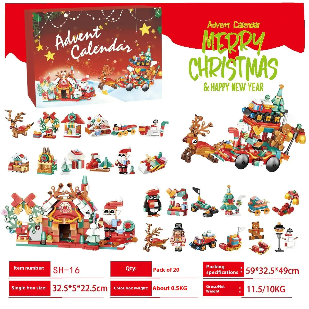 Christmas Countdown Building Blocks Calendar