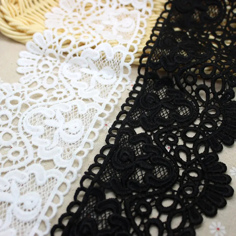 High-Quality Thick Embroidered Milk Silk Lace Trim