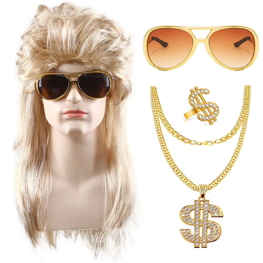 80s Punk Cosplay Tiger King Wig Hat for Men