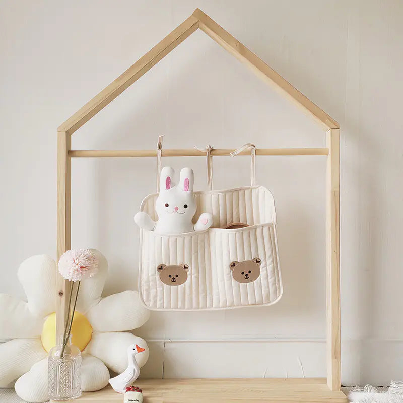 Baby Stroller Storage Bag with Bear Embroidery