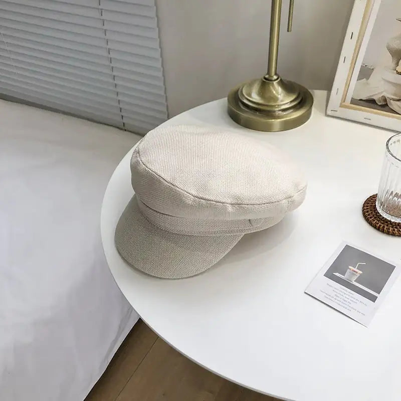 Navy Thin Linen Hat for Women's Fashion