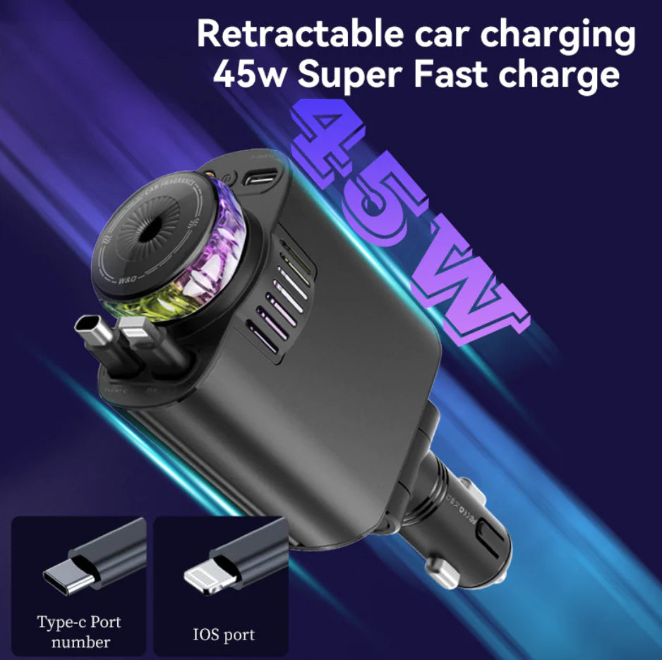 Dual-Port Car Charger with UV Light