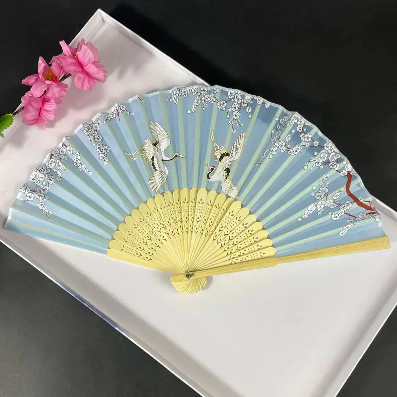Traditional Chinese Women's Folding Bamboo Silk Fan