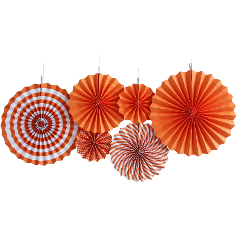 6PCS Paper Flower Fan Decoration Set for Events