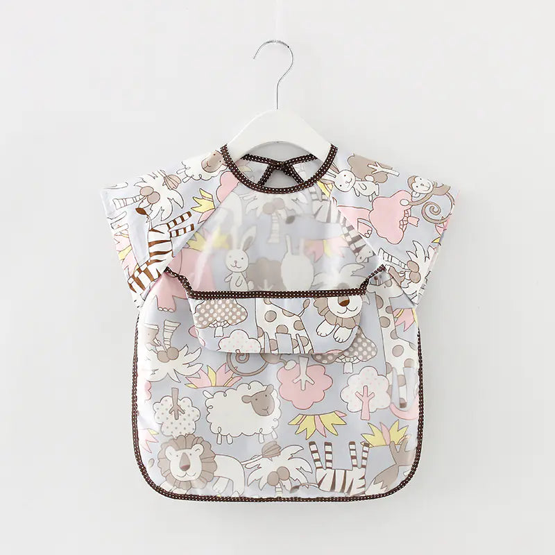 Waterproof Long Sleeve Kids Smock Apron for Eating