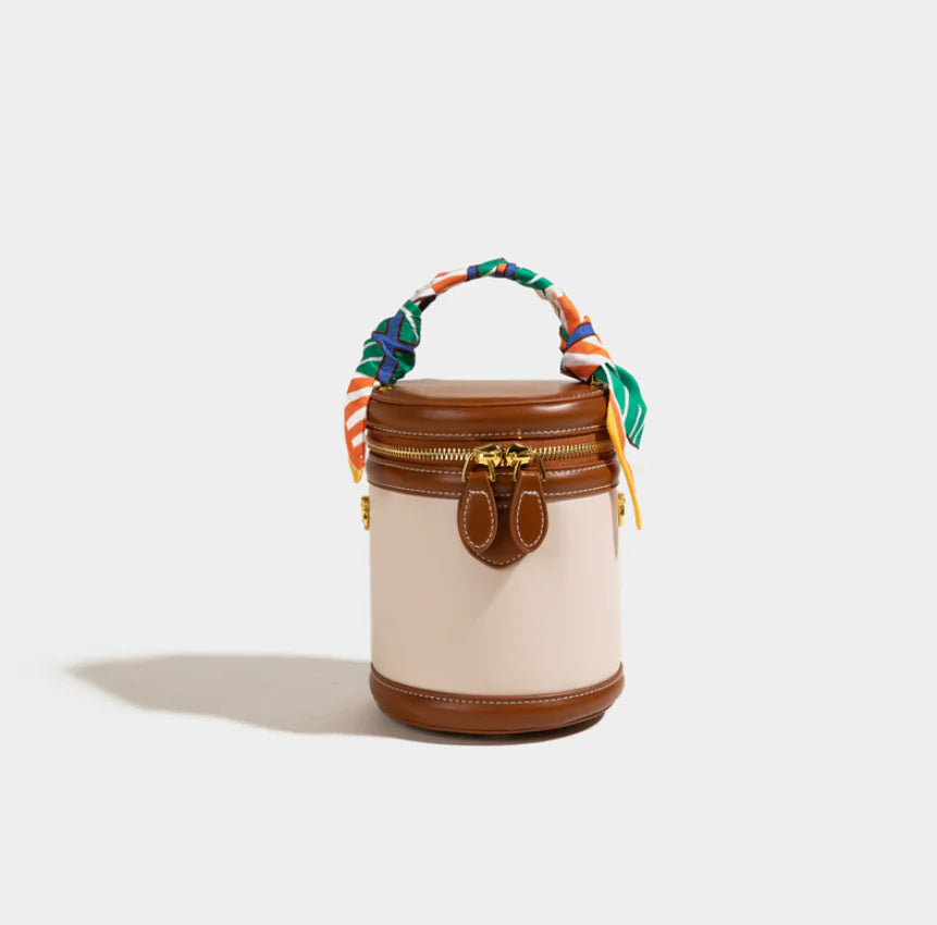 Cylinder PU Messenger Bag