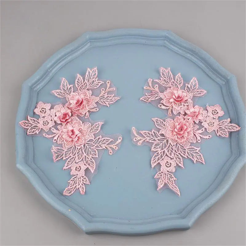 Colorful 3D Lace Applique Flower Patch for Clothing