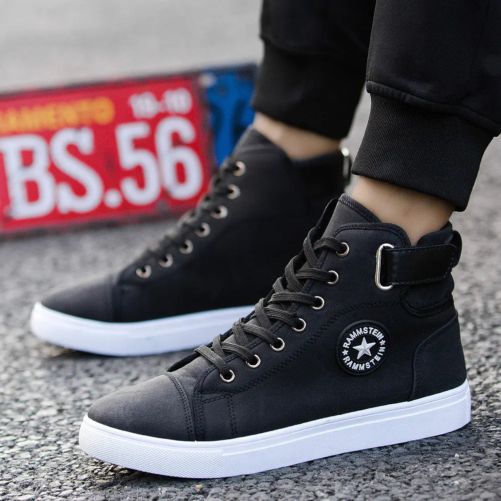 High-Top Sports Style Men's Sneakers - British Casual Shoes