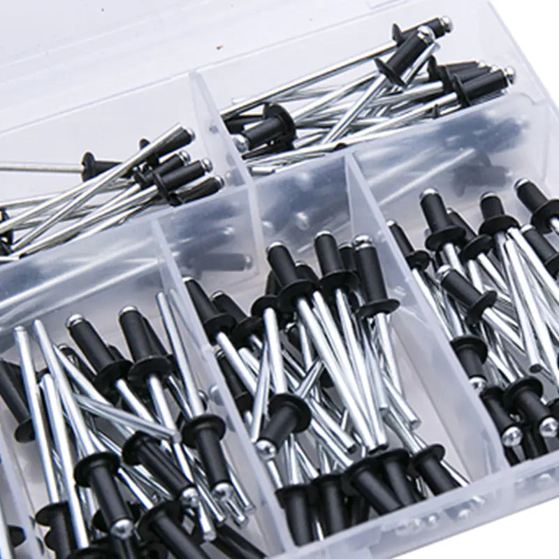 120PCS Black Aluminum Pop Rivets Set M2.4 M3.2 M4