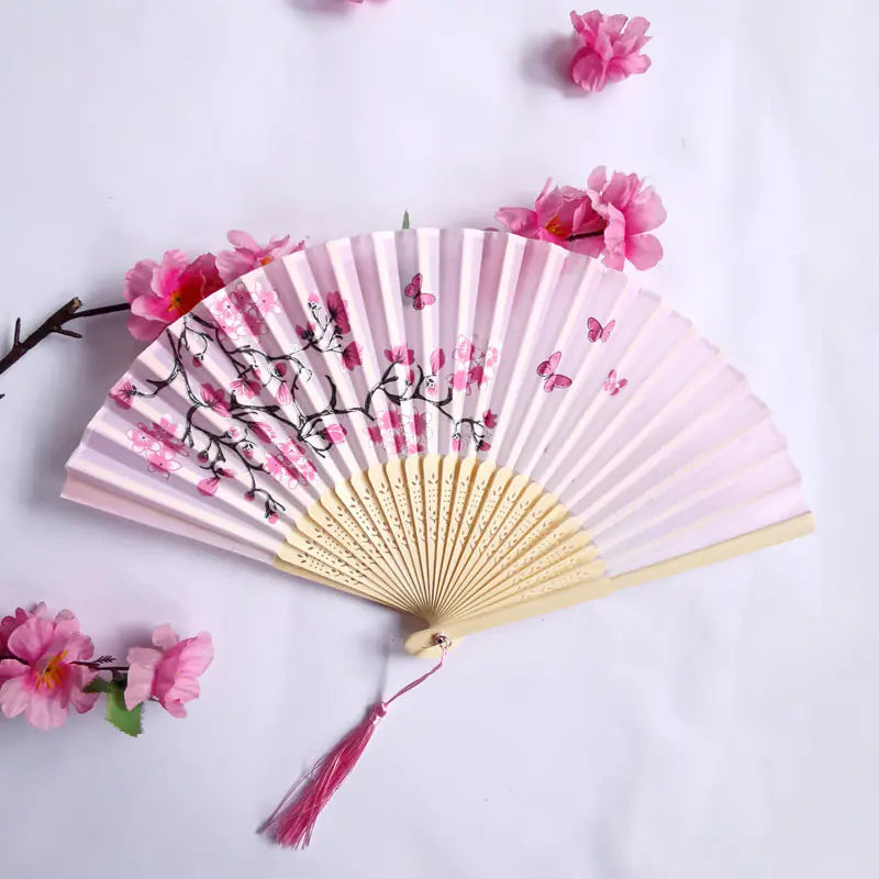 Traditional Chinese Women's Folding Bamboo Silk Fan