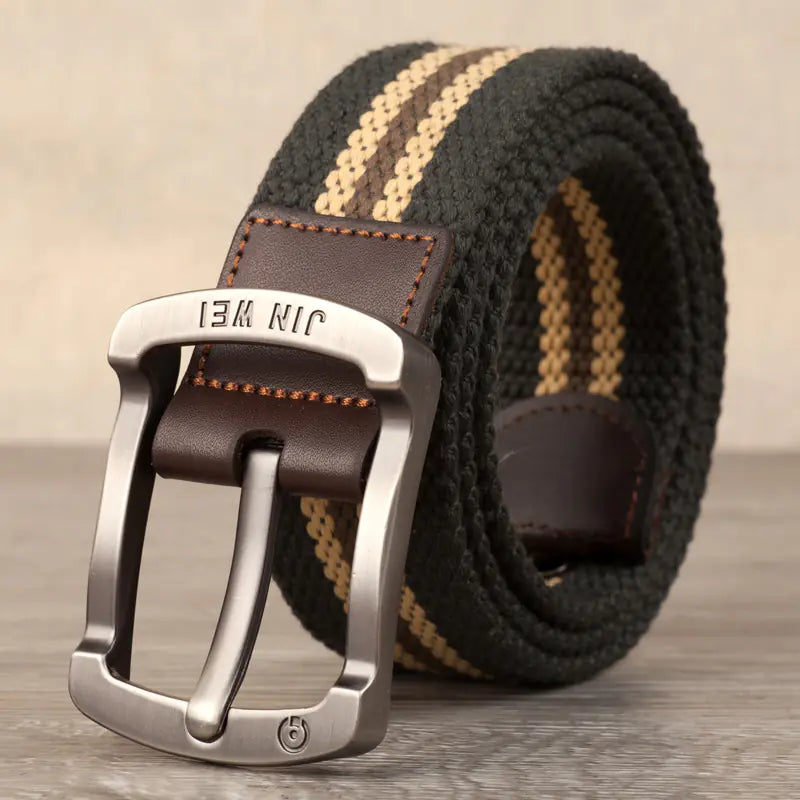 Men's Canvas Belt with Adjustable Length for Outdoor Use