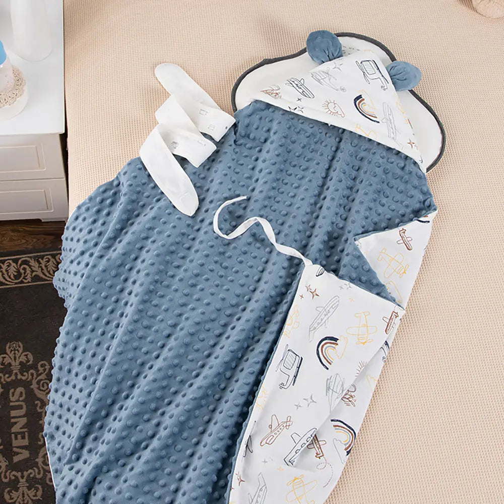 Cozy 90x90cm Newborn Baby Blanket with Hat & Core