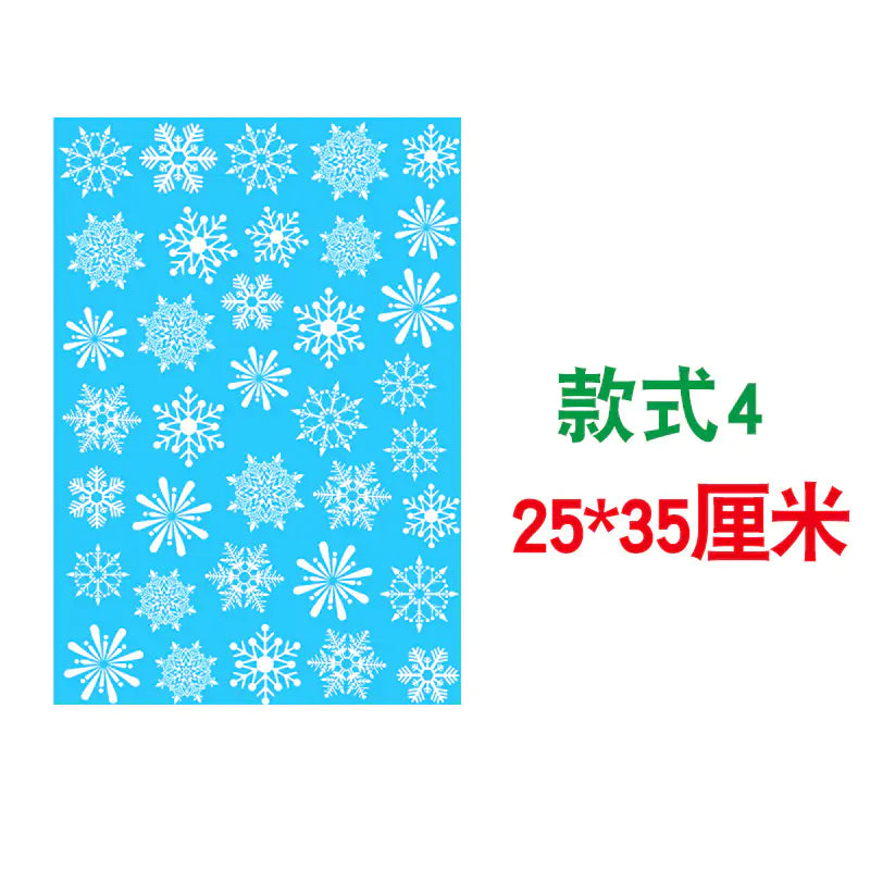Christmas Static Window Stickers - Snowflakes & Santa Decor
