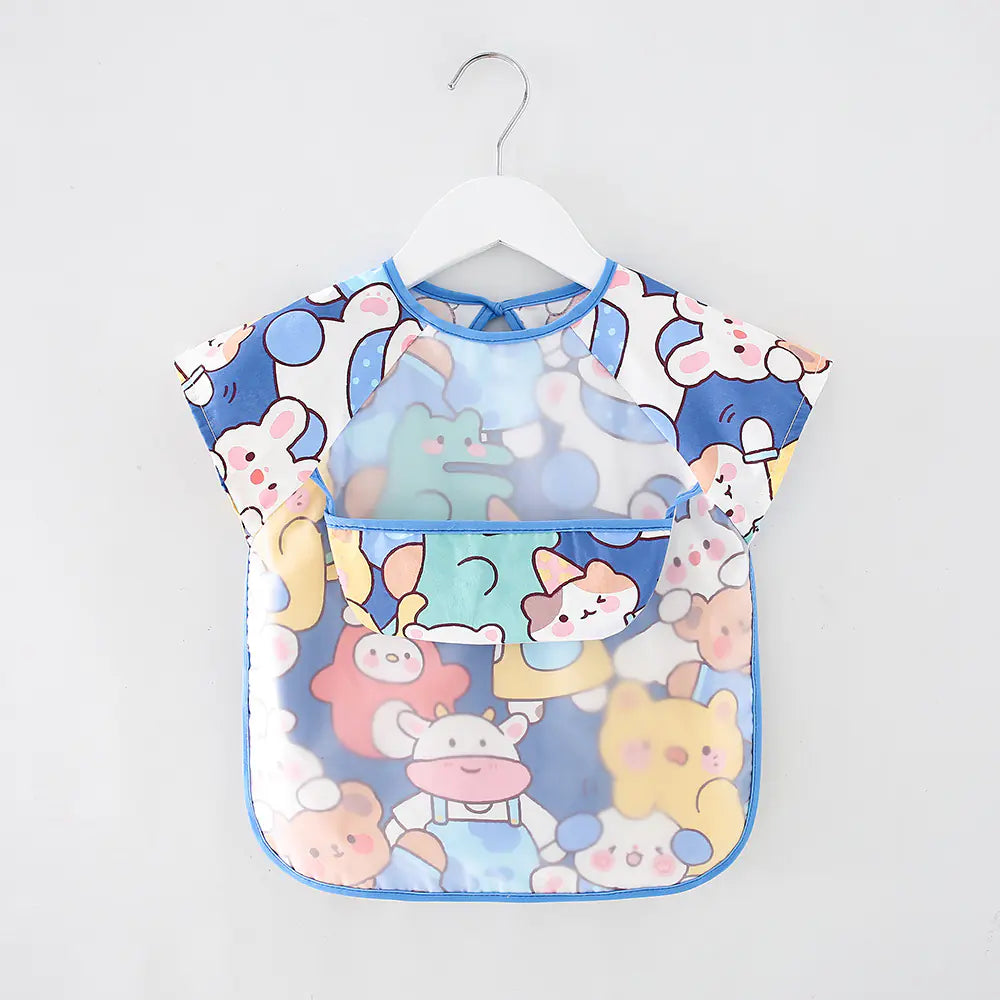 Waterproof Long Sleeve Kids Smock Apron for Eating