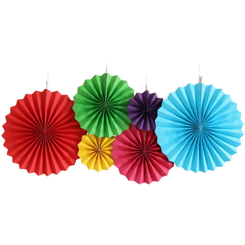 6PCS Paper Flower Fan Decoration Set for Events