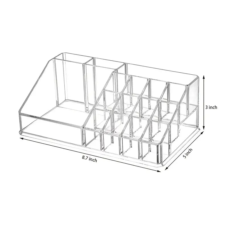 Acrylic Lipstick & Gloss Organizer with 16 Grids