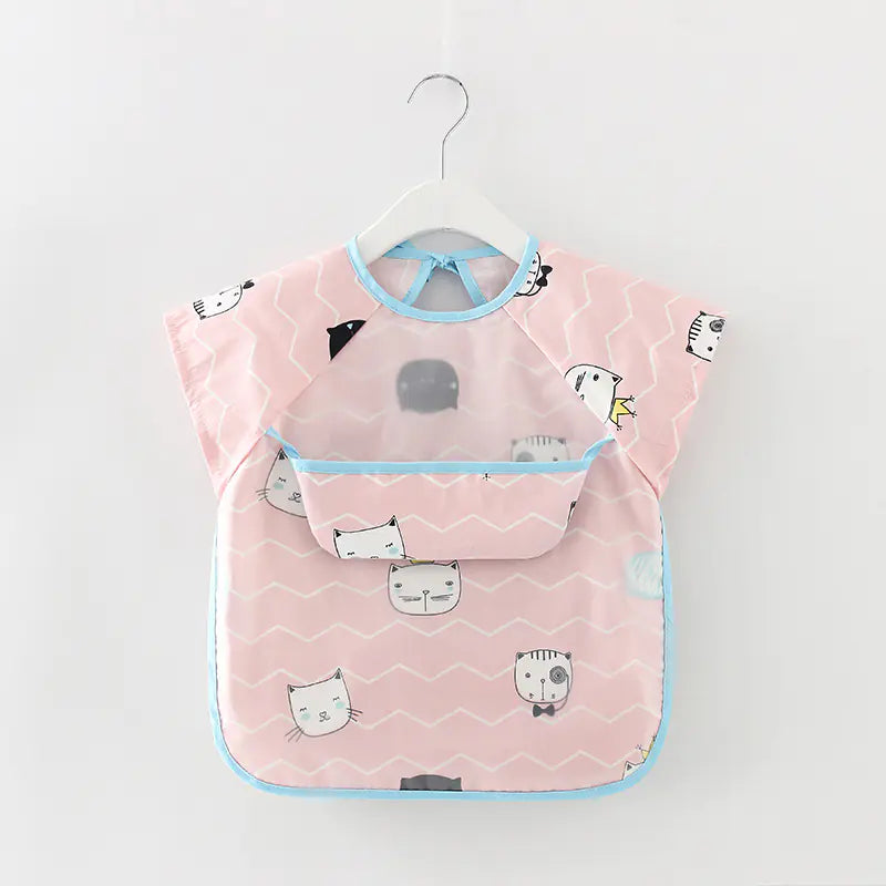 Waterproof Long Sleeve Kids Smock Apron for Eating