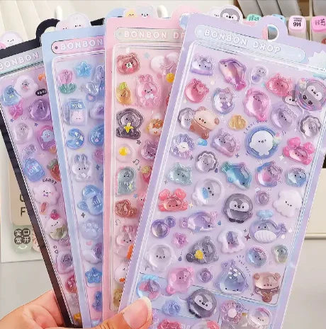 Cartoon 3D Relief Stickers