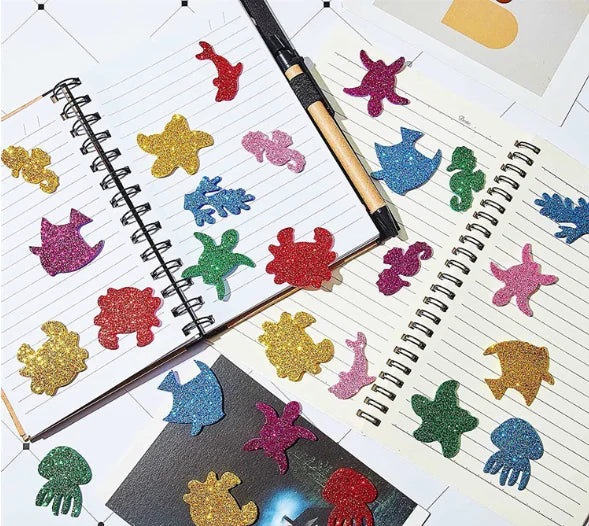 DIY Ocean Animal Glitter Foam Stickers for Kids
