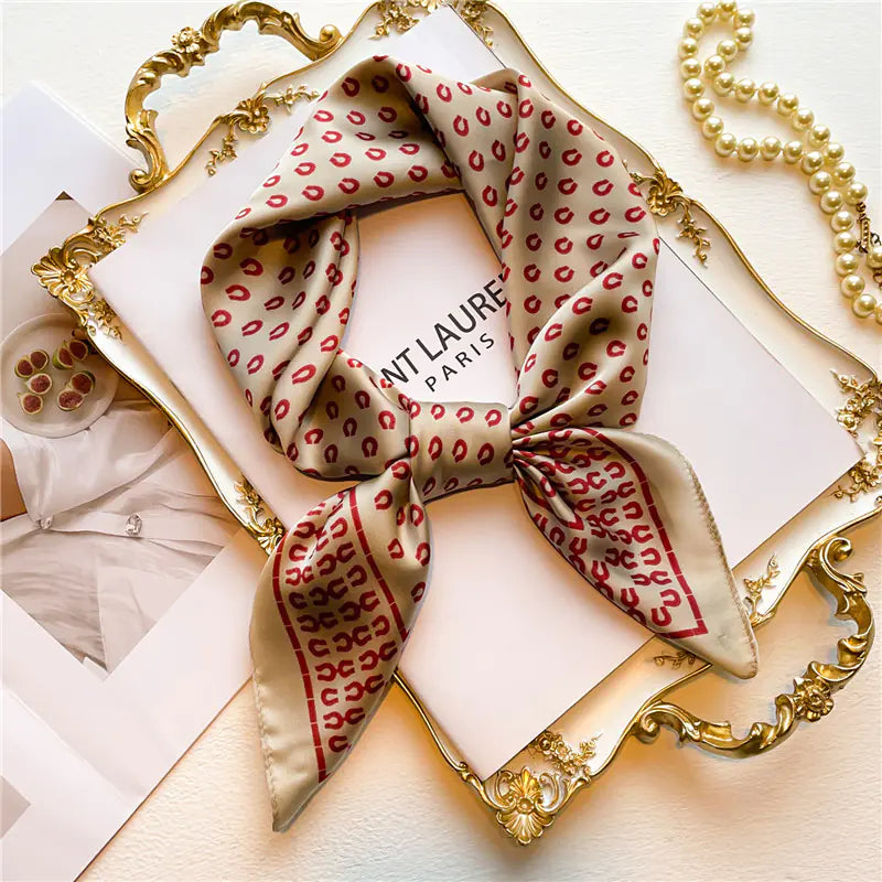 Luxury Floral Letter Scarf 70cm Silk for Professionals