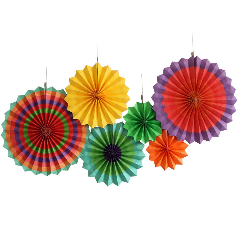 6PCS Paper Flower Fan Decoration Set for Events
