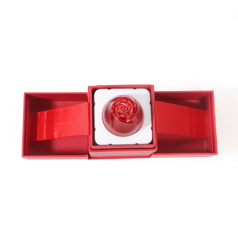 Creative Metal Rose Jewelry Box for Rings & Necklaces