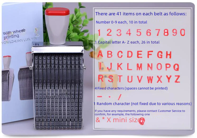 Multi-Use Rotary Stamp with Adjustable Dates and Symbols