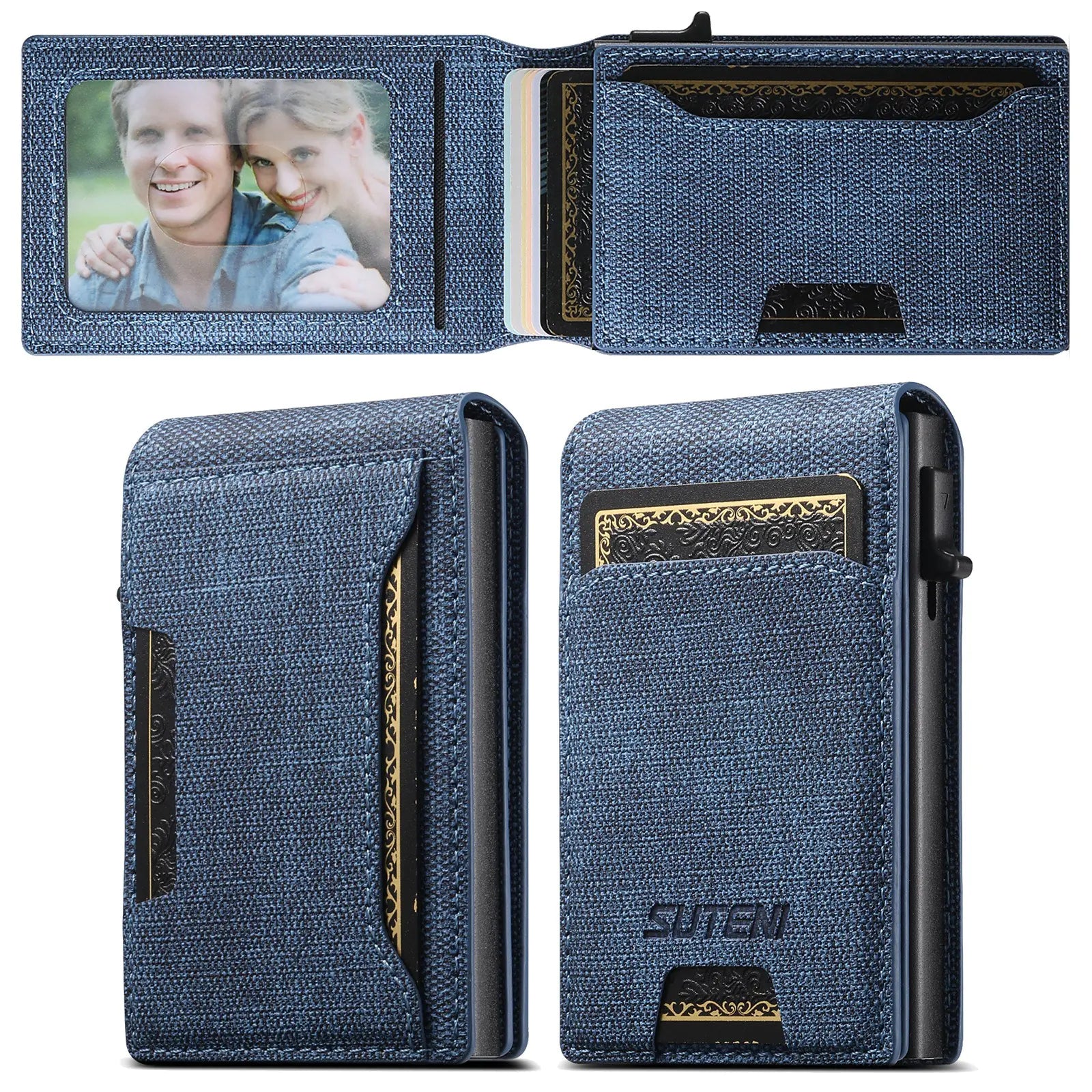 Men's Denim Grain Card Wallet