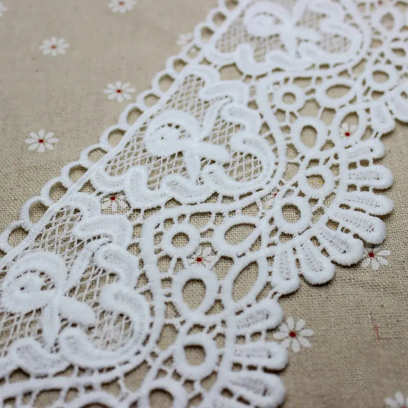 High-Quality Thick Embroidered Milk Silk Lace Trim