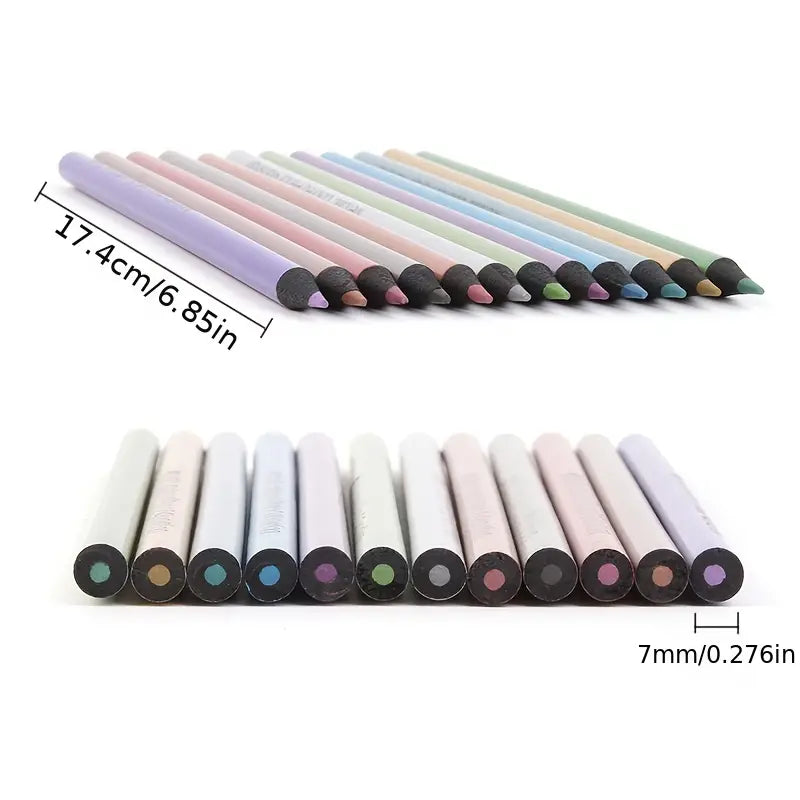 12 Colors Metallic Colored Pencils Art Supplies Set