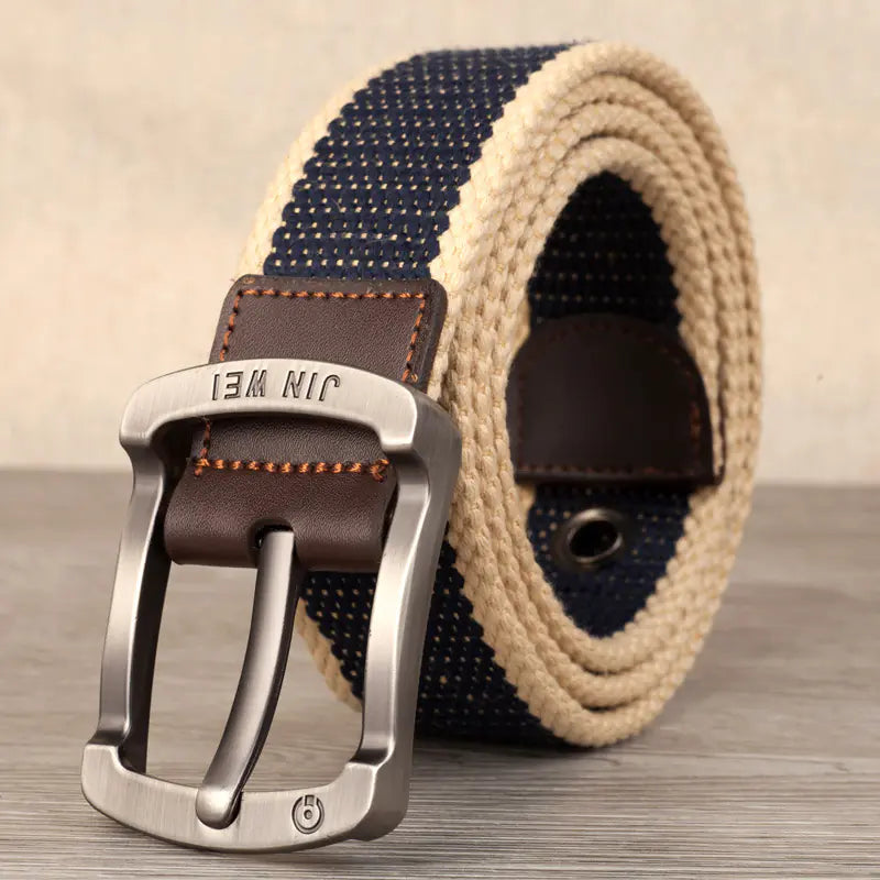 Men's Canvas Belt with Adjustable Length for Outdoor Use