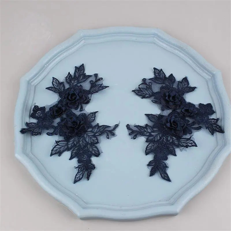 Colorful 3D Lace Applique Flower Patch for Clothing