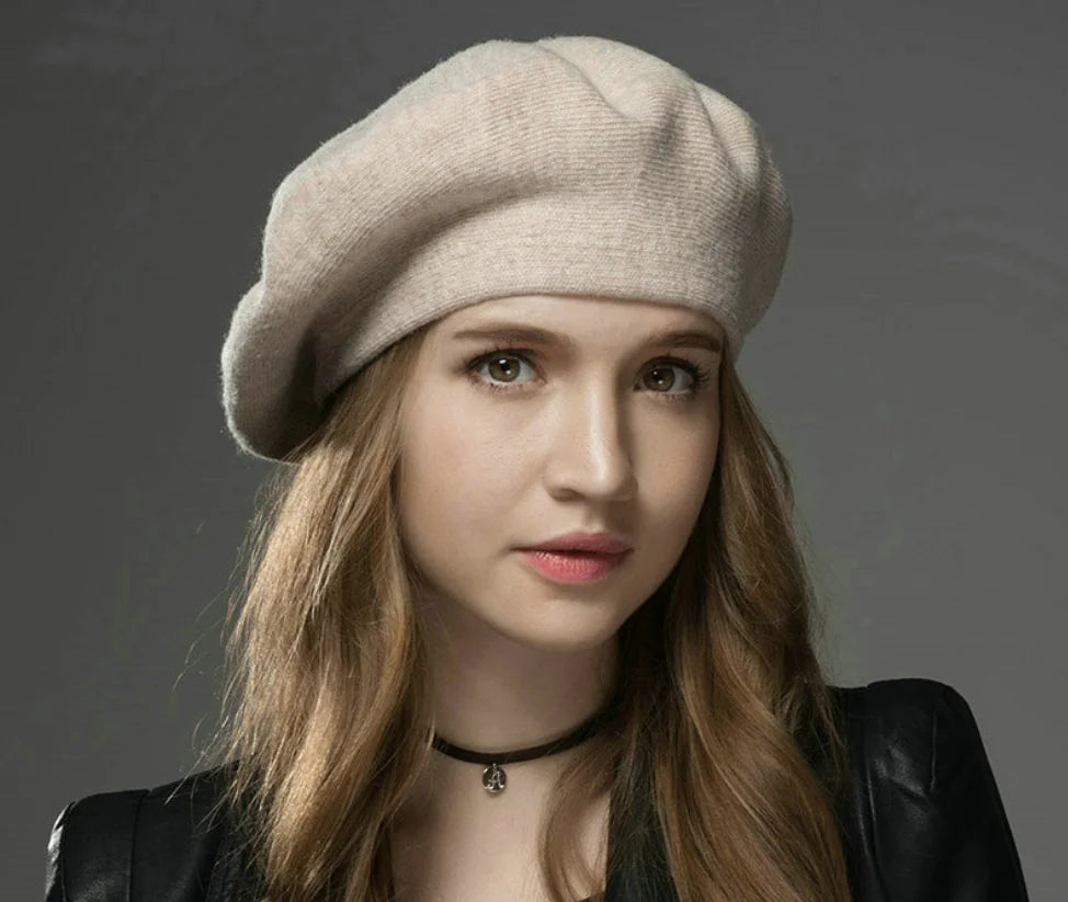 Fashionable Women's Warm Wool Beret with Rhinestones