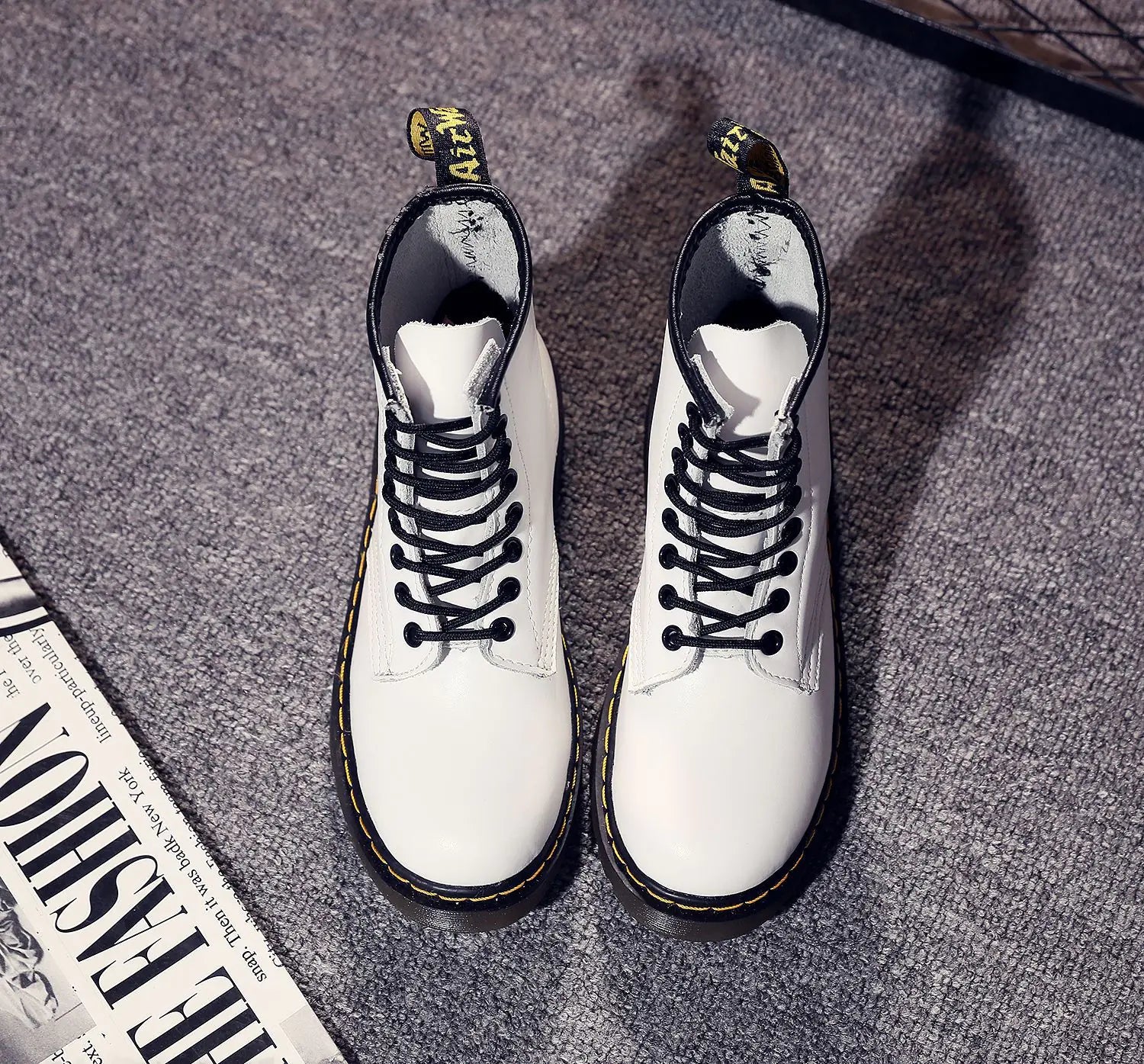 Large Size Martin Casual Short Non-Slip Cowhide Boots