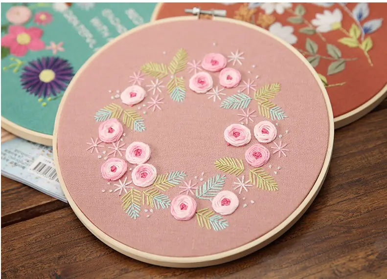DIY 3D Ribbon Embroidery Floral Craft Kit