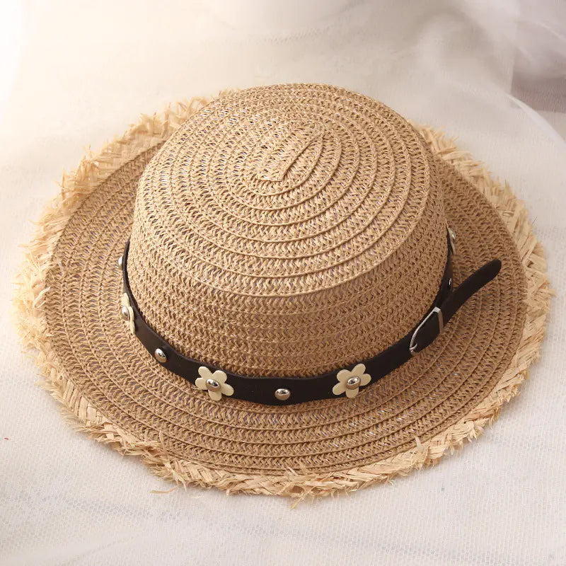 Summer Women's Straw Hat with Decorative Rope Detail