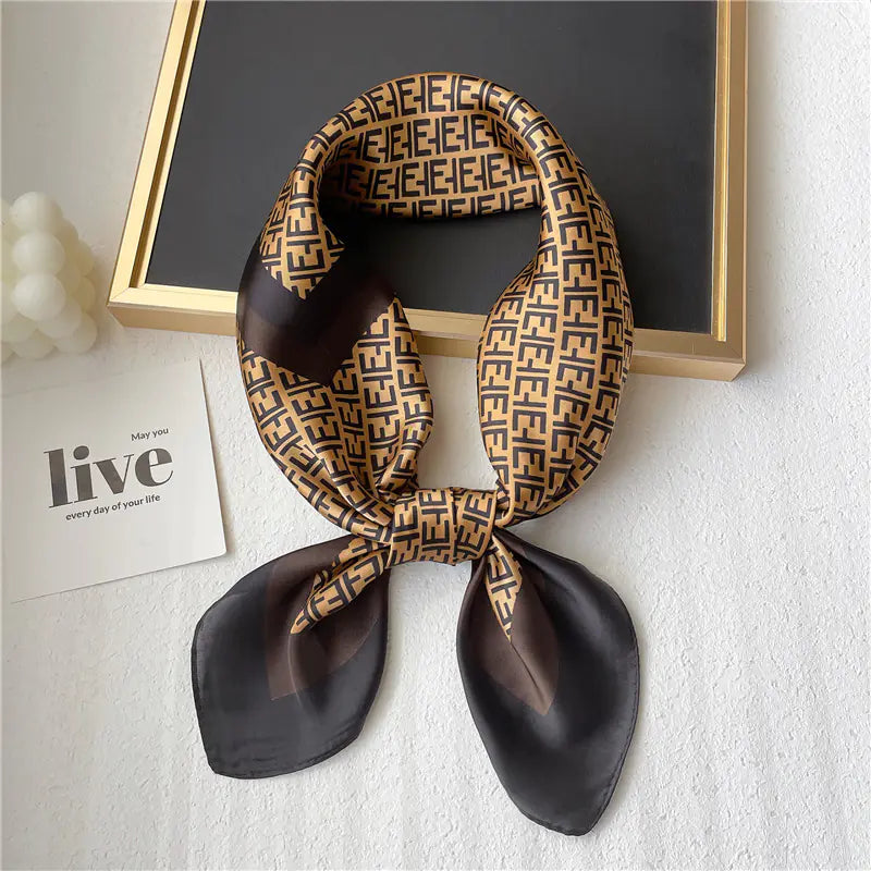 Luxury Floral Letter Scarf 70cm Silk for Professionals