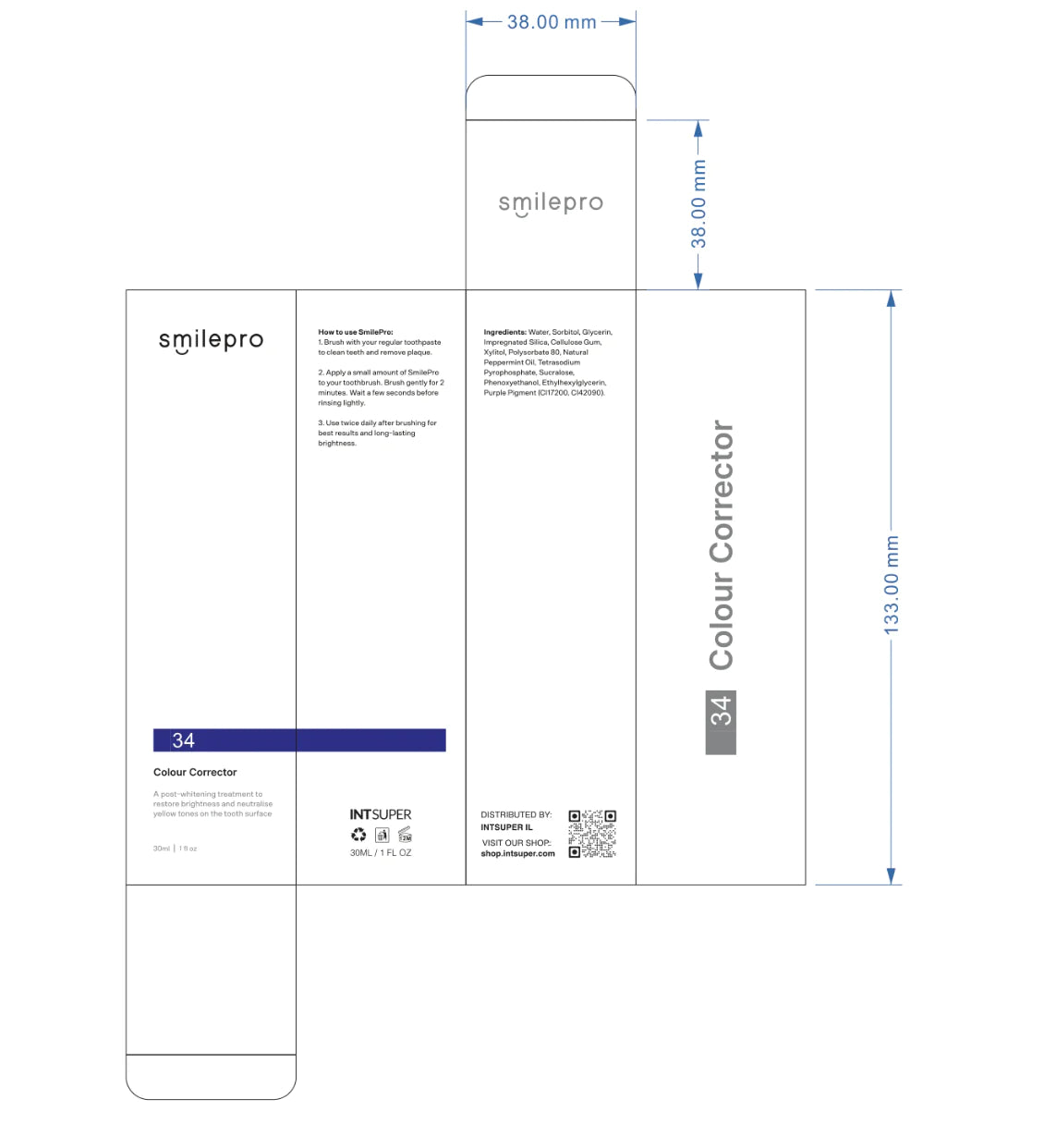 V34 Press-Type Purple Whitening Toothpaste
