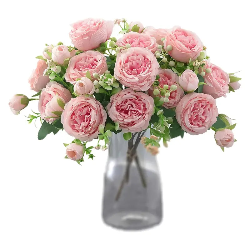 Artificial Peony and Rose Bouquet for Home Decor