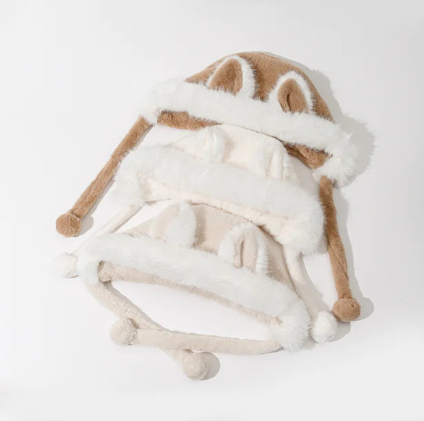 Warm Plush Hat with Fox Ears for Cartoon Style