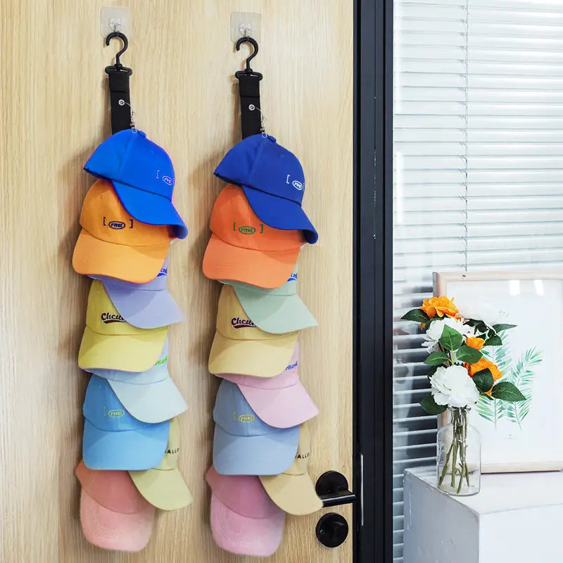 Baseball Cap Storage Organizer with 8 Clips for 16 Hats