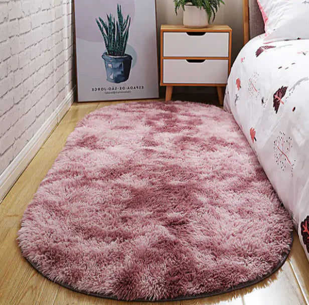 Bubble Kiss Oval Thick Plush Carpet for Home Decor