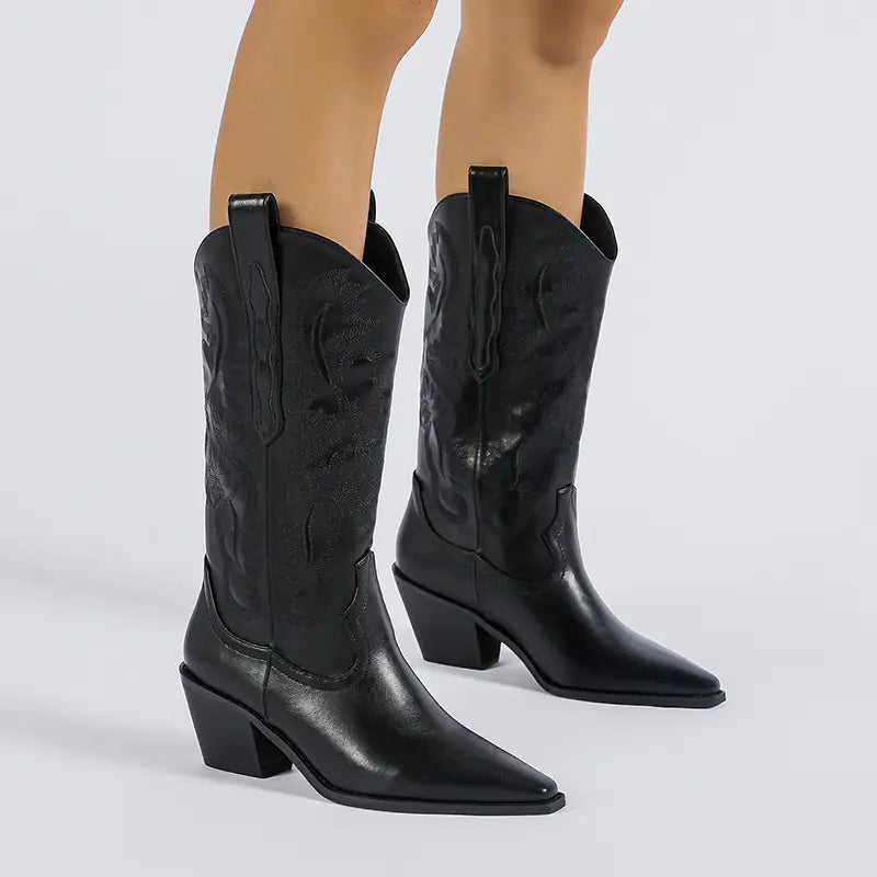 Chunky Heel Mid-Calf Boots for Women - 2022 Autumn Style