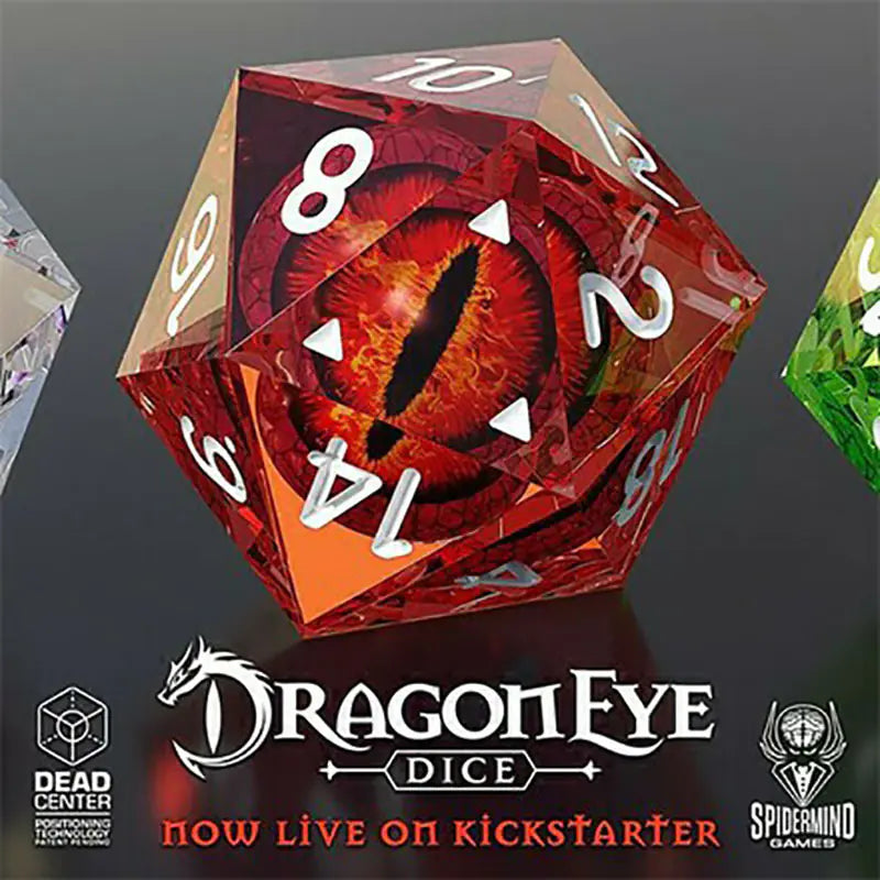 Colorful Dragon Eye Crystal Dice Set with Polygonal Design