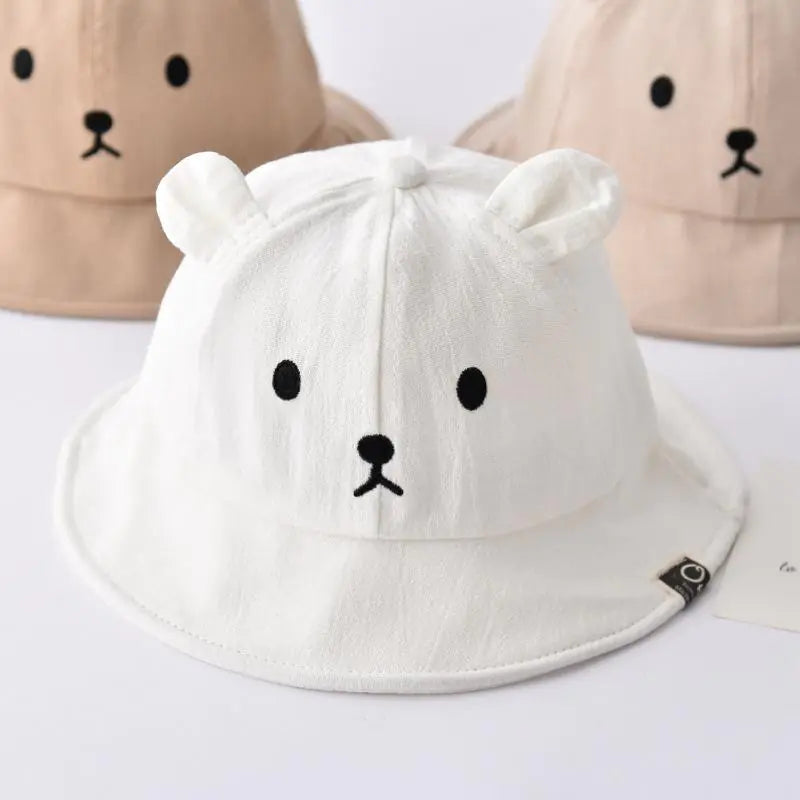 Baby Bucket Hat with Bear Ears for Kids Outdoor Use