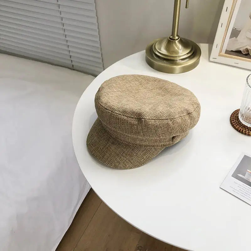 Navy Thin Linen Hat for Women's Fashion
