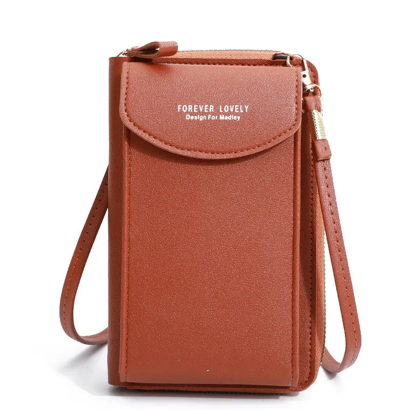 Solid Color PU Leather Crossbody Bag
