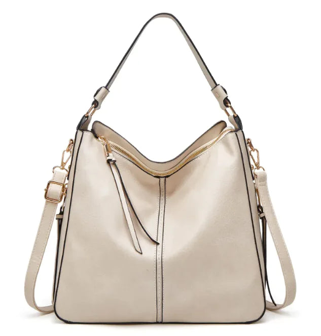 Hobos Zipper Bucket Bag with Adjustable Shoulder Strap – Large Capacity Messenger Handbag for Women