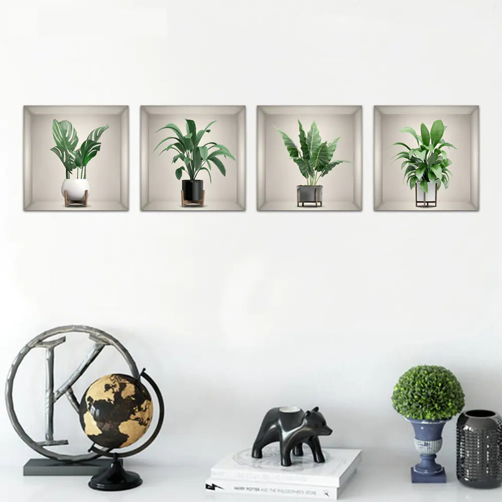 Creative 3D Plant Wall Stickers for Home Decor