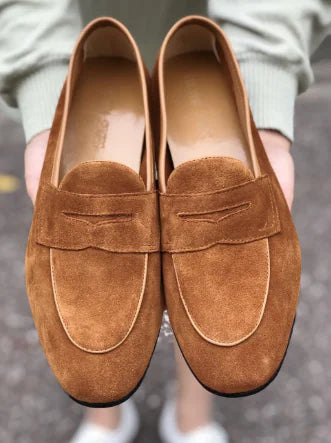 Men's Summer Leather Loafers - Casual Slip-On Shoes